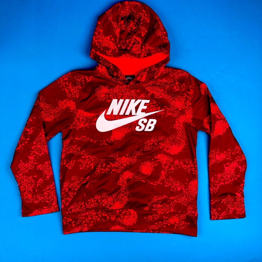 Boys M Nike SB red splatter hoodie jacket